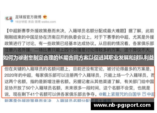 如何为穆谢奎制定合理的长期合同方案以促进其职业发展和球队利益